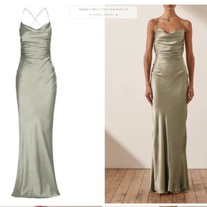 Shona Joy La Lune Lace Back Maxi Dress- Sage